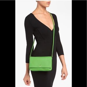 💕Kate Spade Kelly Green Pebble Leather Flap Crossbody💕